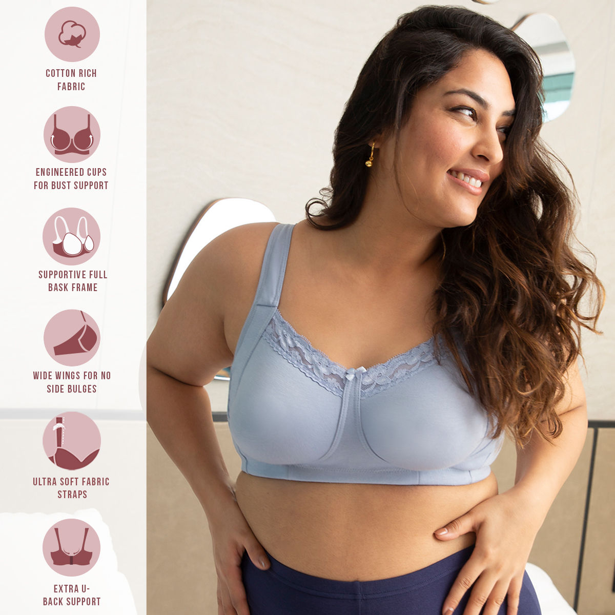 Everyday Pretty Lace Bra-NYB190-Light Blue