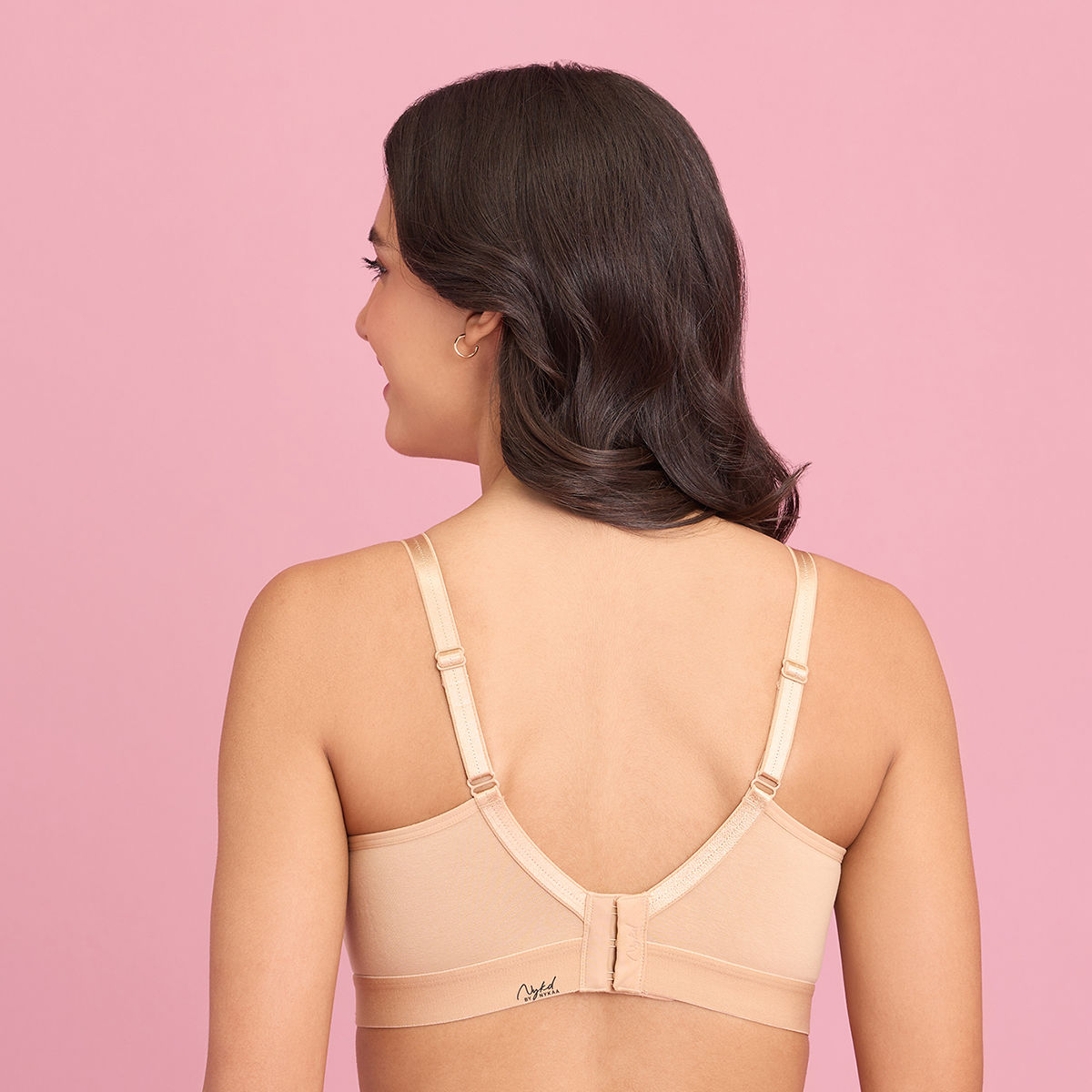 X-Frame Cotton Support Bra-NYB191-Sand