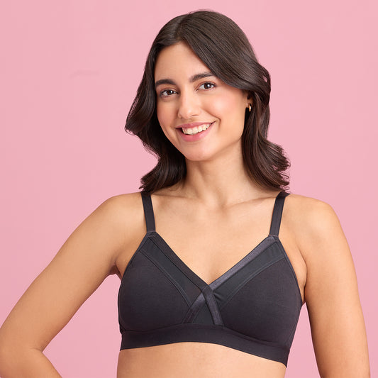 Nykd By Nykaa X-Frame Cotton Support Bra-Black NYB191