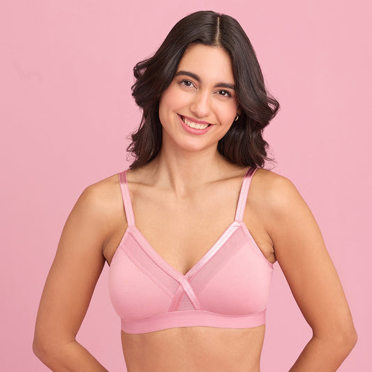 Breathe Cotton Padded wireless T-shirt bra 3/4th coverage - Nude NYB00 –  Nykd by Nykaa
