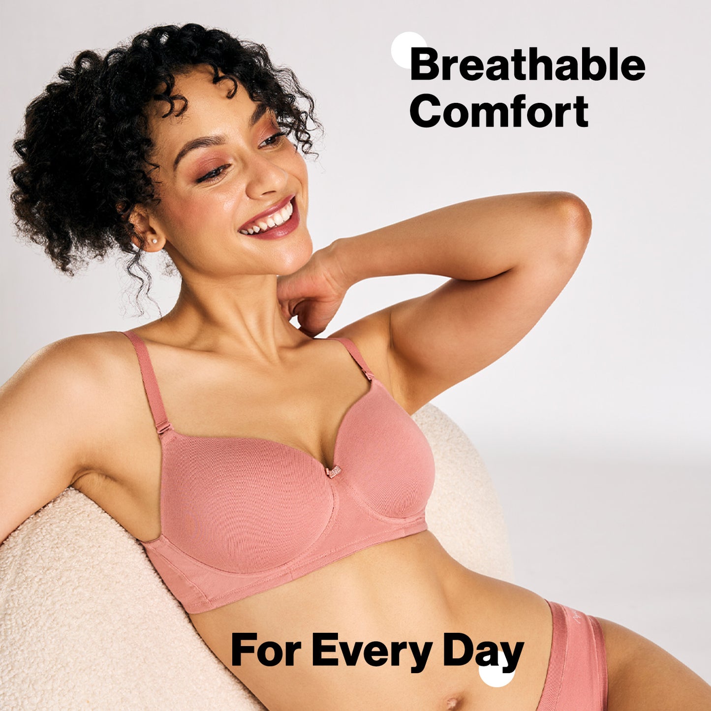 Nykd By Nykaa Breathe Cotton All Day Comfort Padded Non Wired T-Shirt Bra NYB198 D. Rose