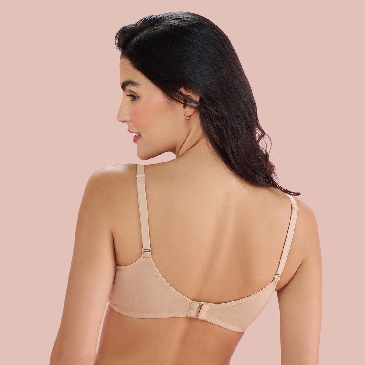 Nykd by Nykaa Breathe Cotton Padded Wireless T-Shirt Bra 3/4th Coverage-NYB198- Beige