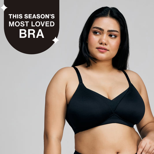 Nykd By Nykaa Infinity Edge Perfect Shaping Padded Non Wired T-Shirt Bra NYB202 Black