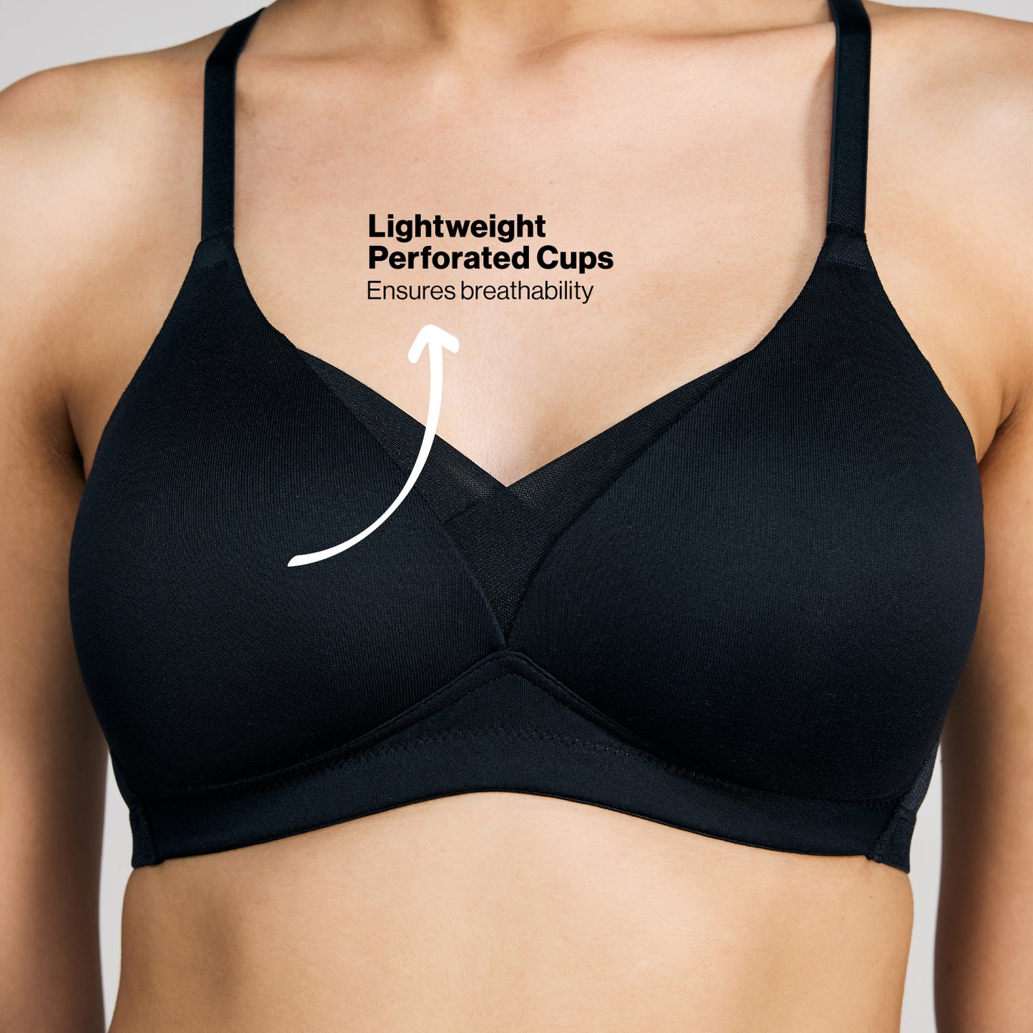 Nykd By Nykaa Infinity Edge Perfect Shaping Padded Non Wired T-Shirt Bra NYB202 Black