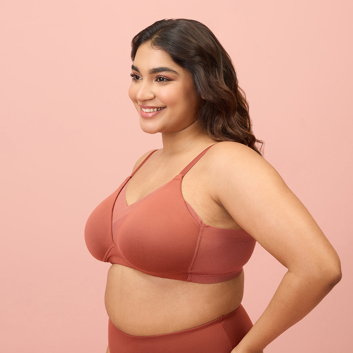 Nykd by Nykaa The Perfect Shaping Infinity Mesh Padded Bra-NYB202-Rust