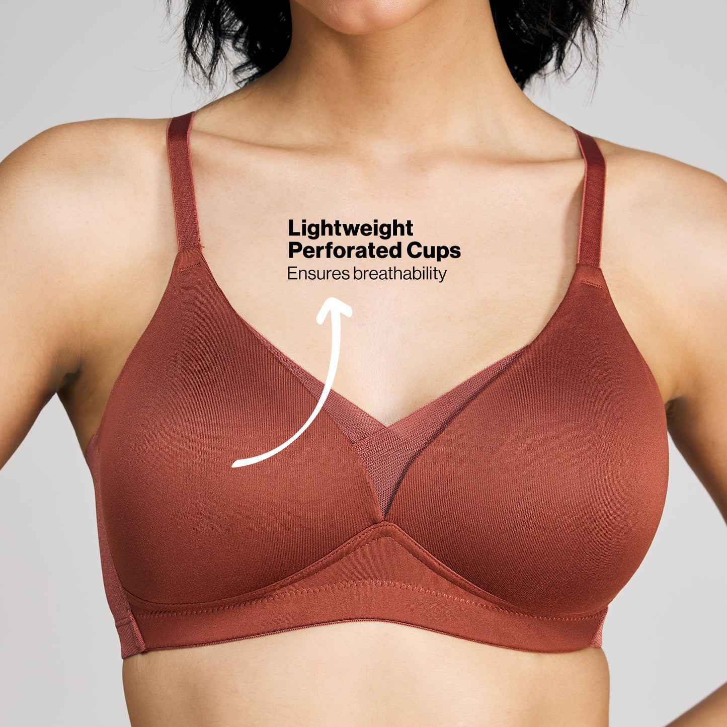 Nykd By Nykaa Infinity Edge Perfect Shaping Padded Non Wired T-Shirt Bra NYB202 Rust