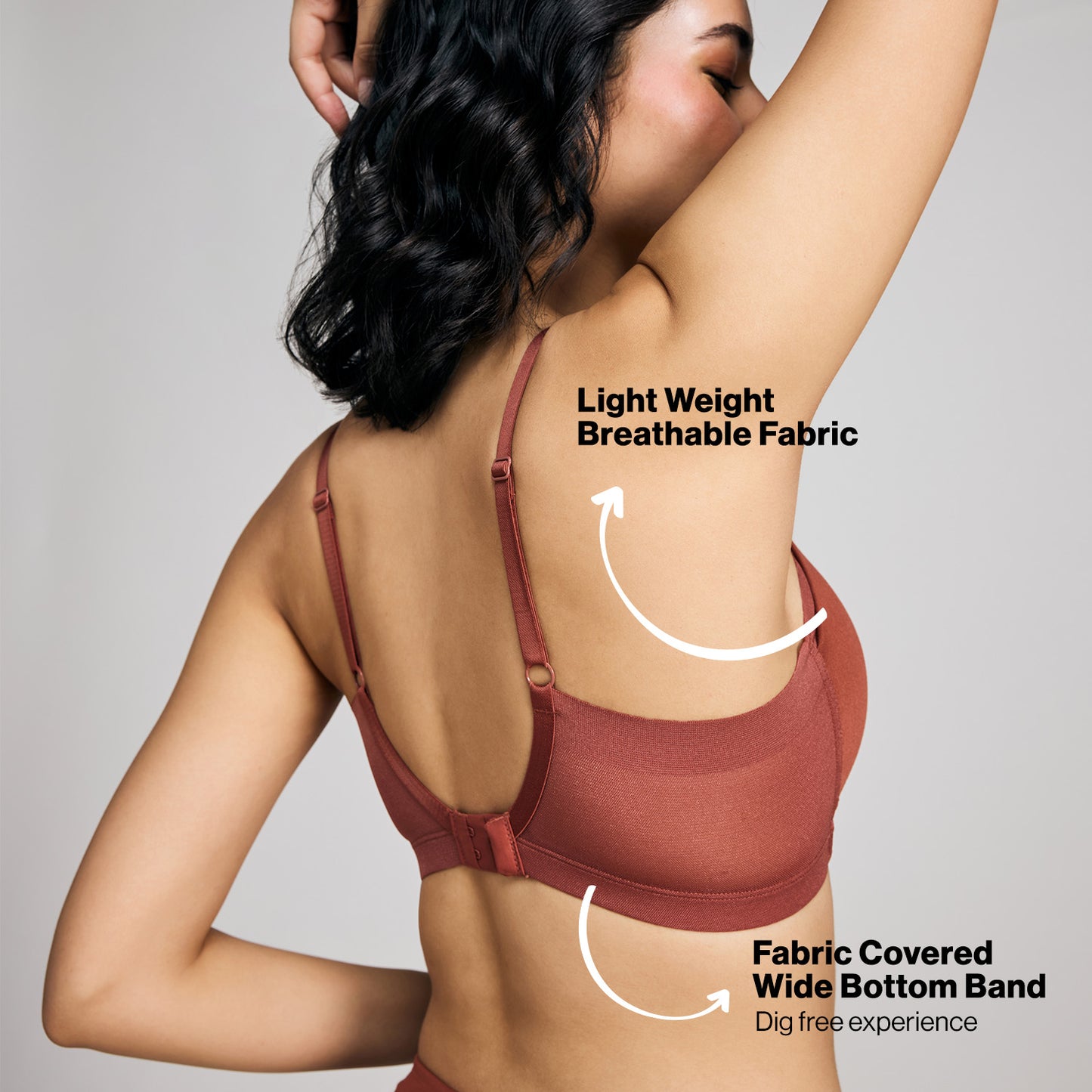 Nykd By Nykaa Infinity Edge Perfect Shaping Padded Non Wired T-Shirt Bra NYB202 Rust
