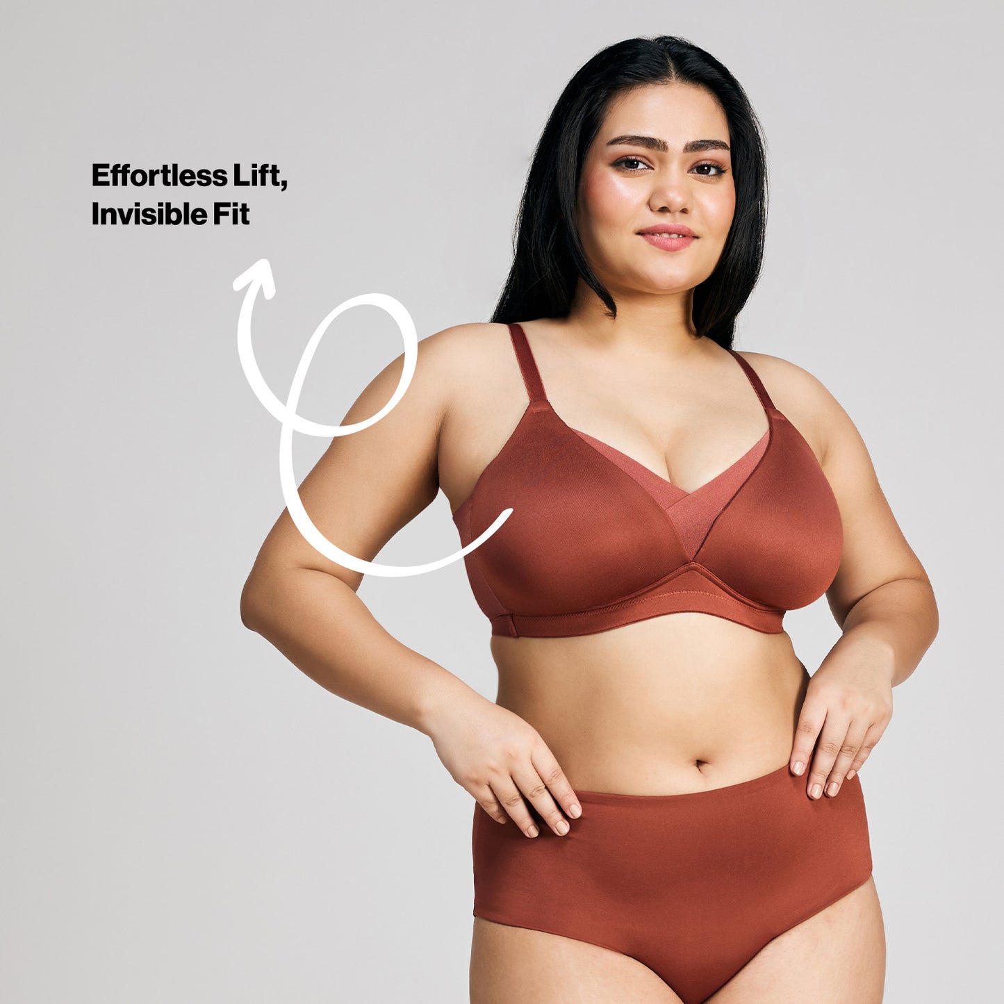 Nykd By Nykaa Infinity Edge Perfect Shaping Padded Non Wired T-Shirt Bra NYB202 Rust