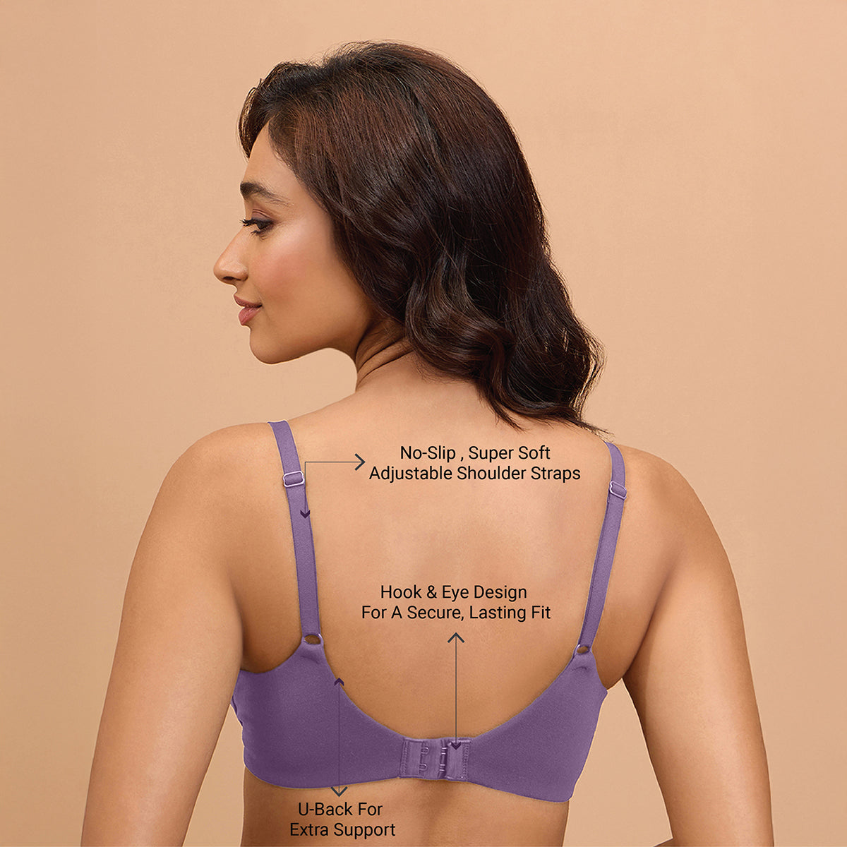 Nykd By Nykaa Super Soft Luxe Modal Padded Cushioned Wire T-Shirt Bra NYB218 Grape