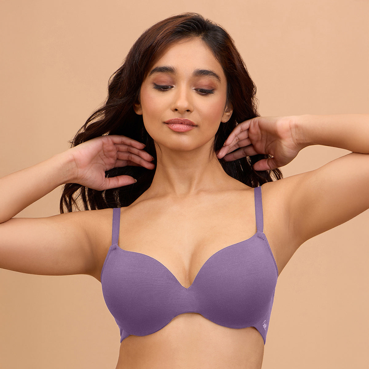 Nykd By Nykaa Super Soft Luxe Modal Padded Cushioned Wire T-Shirt Bra NYB218 Grape