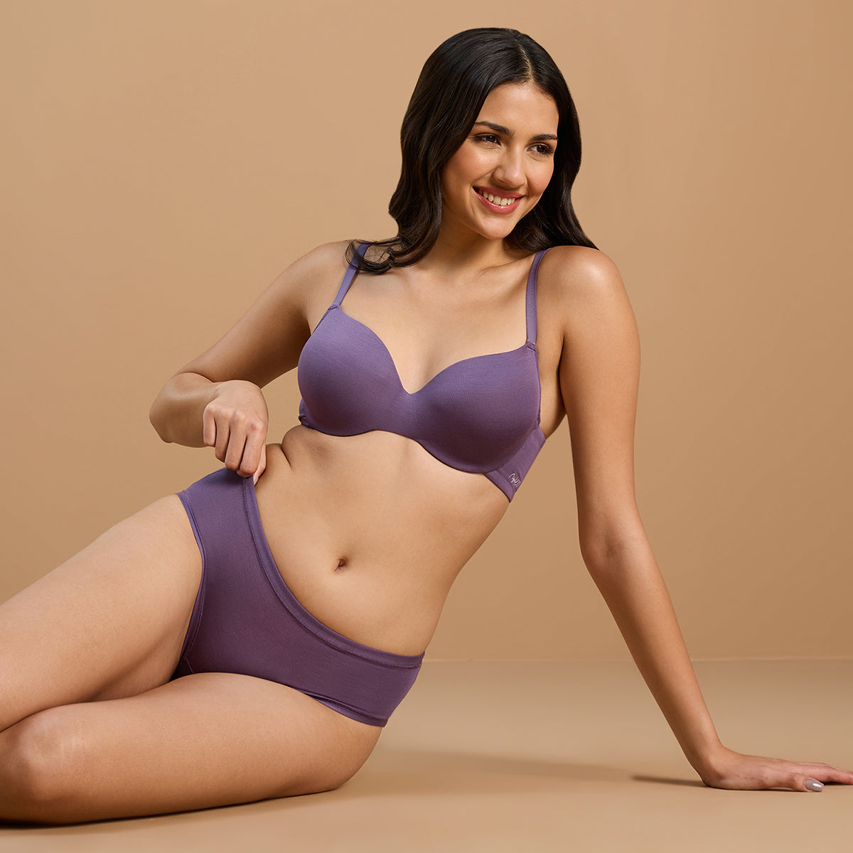 Nykd By Nykaa Super Soft Luxe Modal Padded Cushioned Wire T-Shirt Bra NYB218 Grape