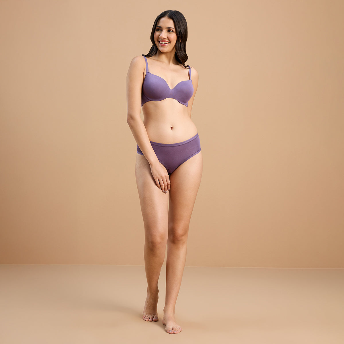 Nykd By Nykaa Super Soft Luxe Modal Padded Cushioned Wire T-Shirt Bra NYB218 Grape