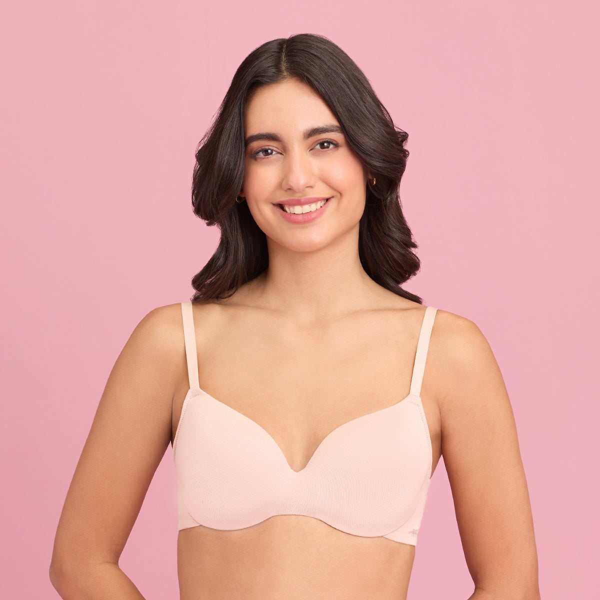 Nykd By Nykaa Modal Akin To Skin Padded Wired T-shirt Bra 3/4th Coverage- Nude NYB218