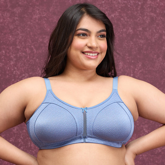 Luxe Jacquard M-Frame Bra - Blue NYB232