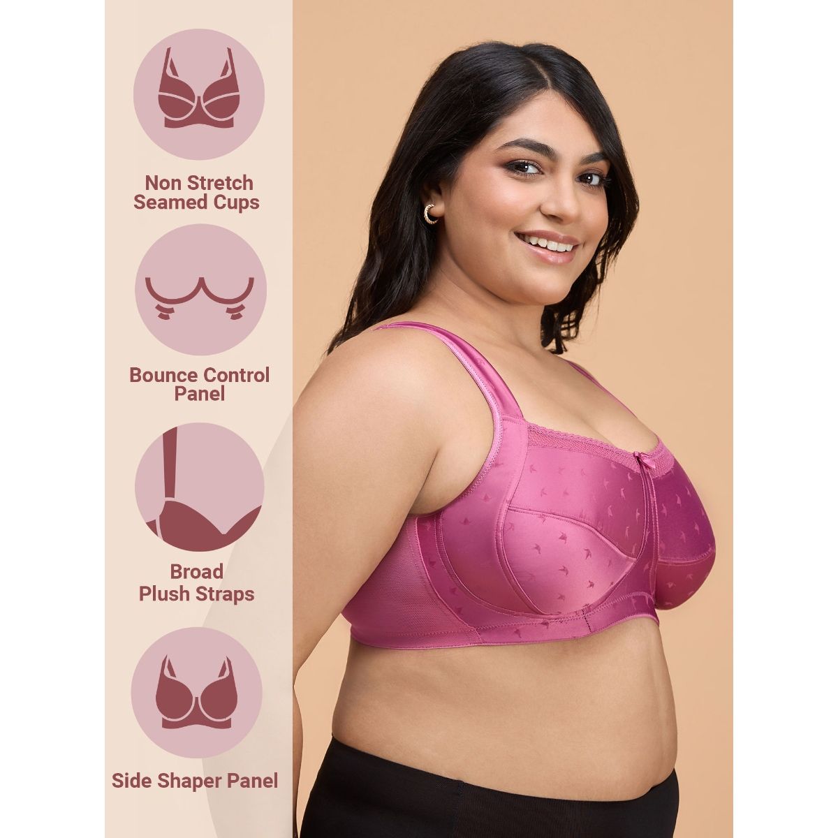 Satin Lift Me Up Bra NYB234-Pink