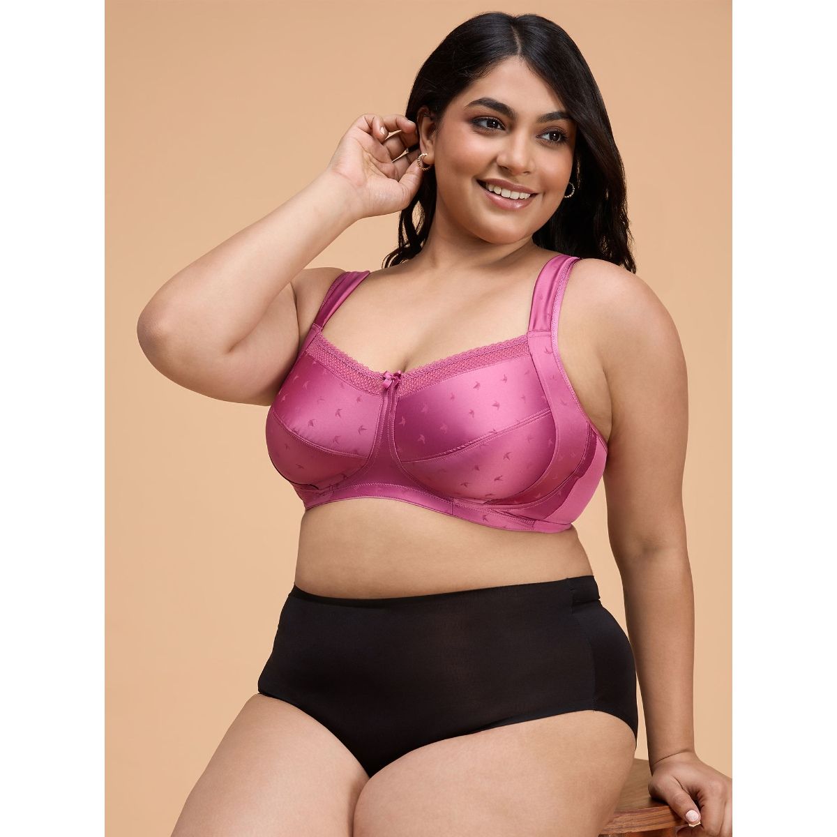 Satin Lift Me Up Bra NYB234-Pink