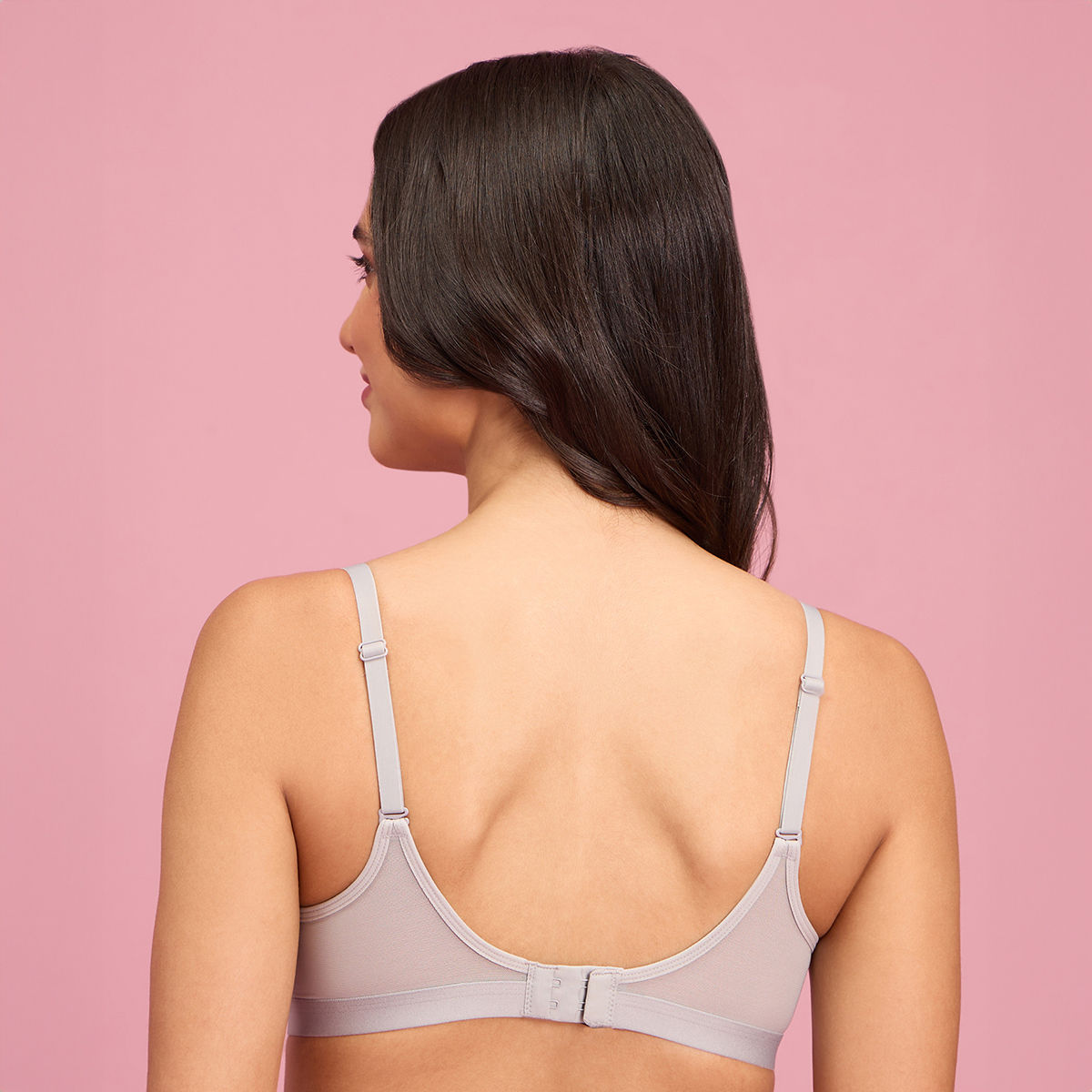 Push Up Plunge Bra-NYB249-Grey Melange