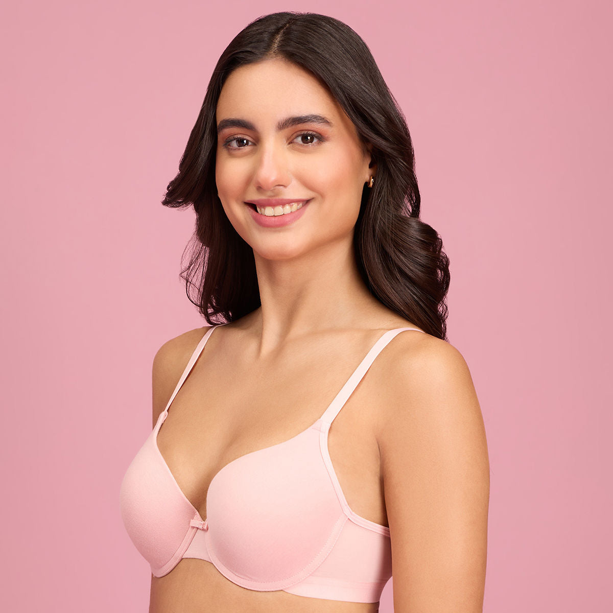 Push Up Plunge Bra-NYB249-Coral Blush