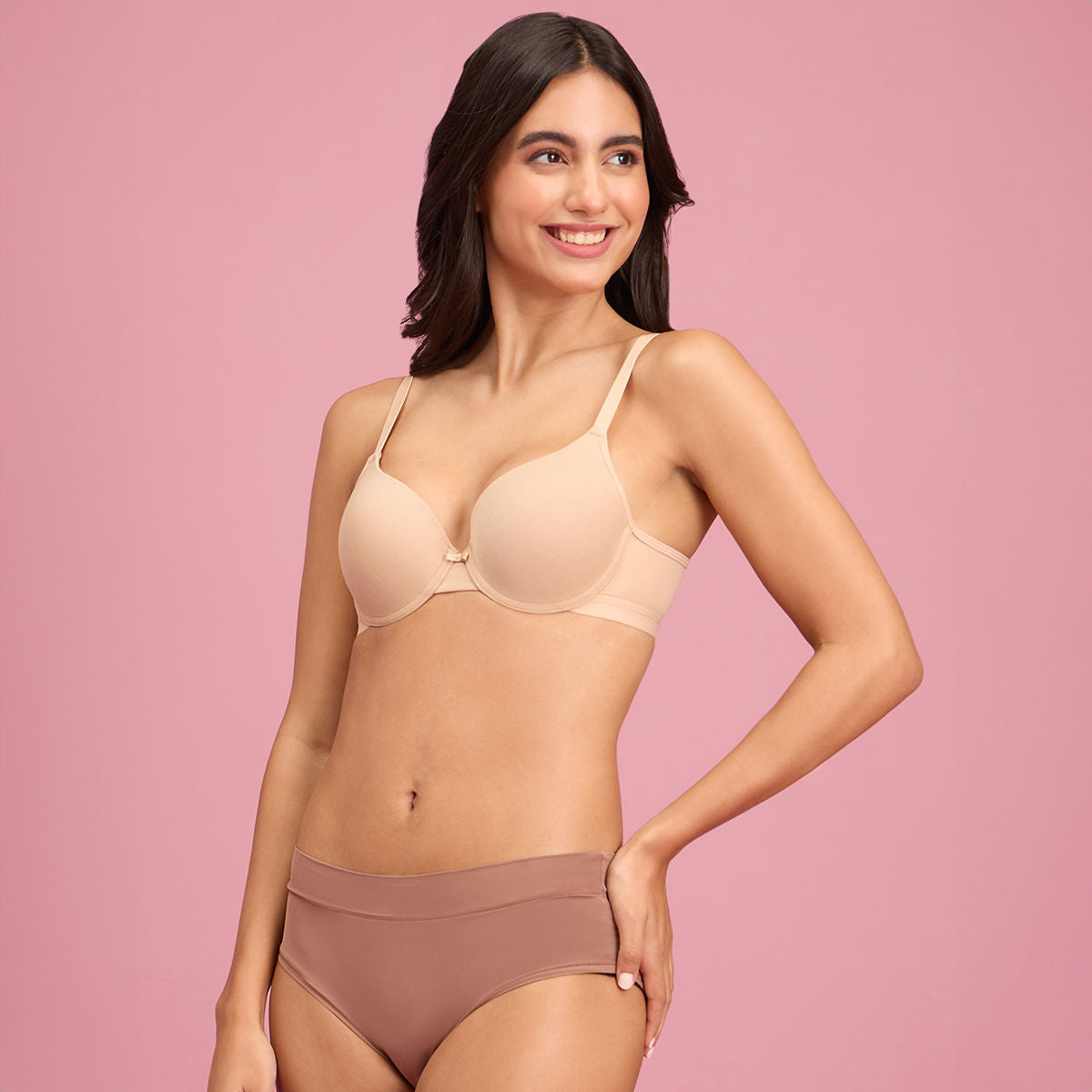 Push Up Plunge Bra-NYB249-Cuban Sand