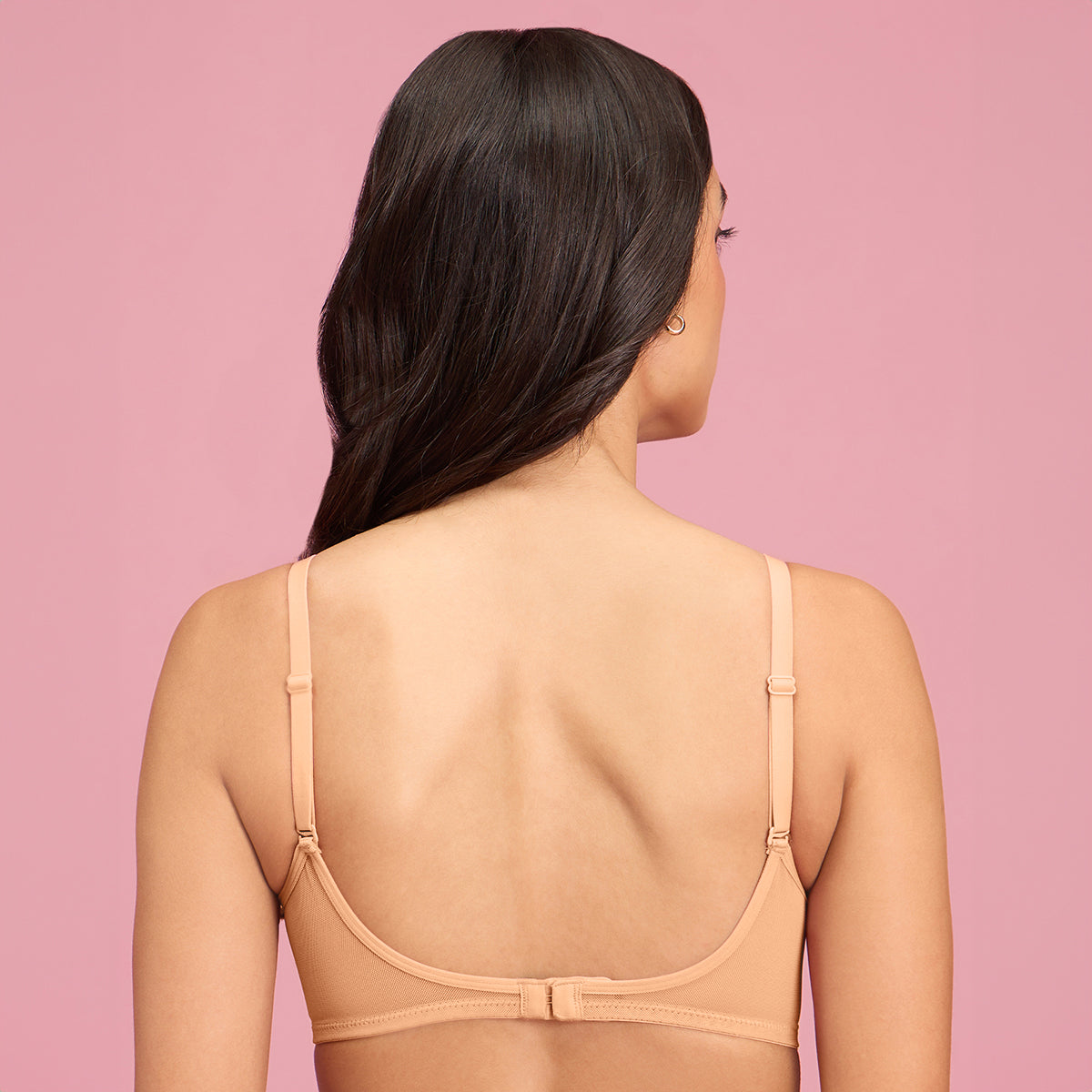 Nykd by Nykaa Iconic Cotton Low Back Padded Non-Wired 3/4th Coverage T-shirt Bra NYB252 Tan