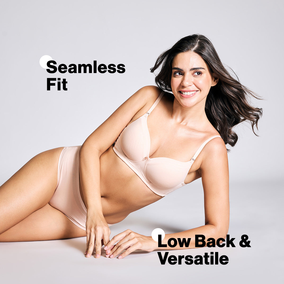 Nykd By Nykaa Iconic Cotton Low Back Padded Non-Wired 3/4th Coverage T-shirt Bra NYB252 Nude