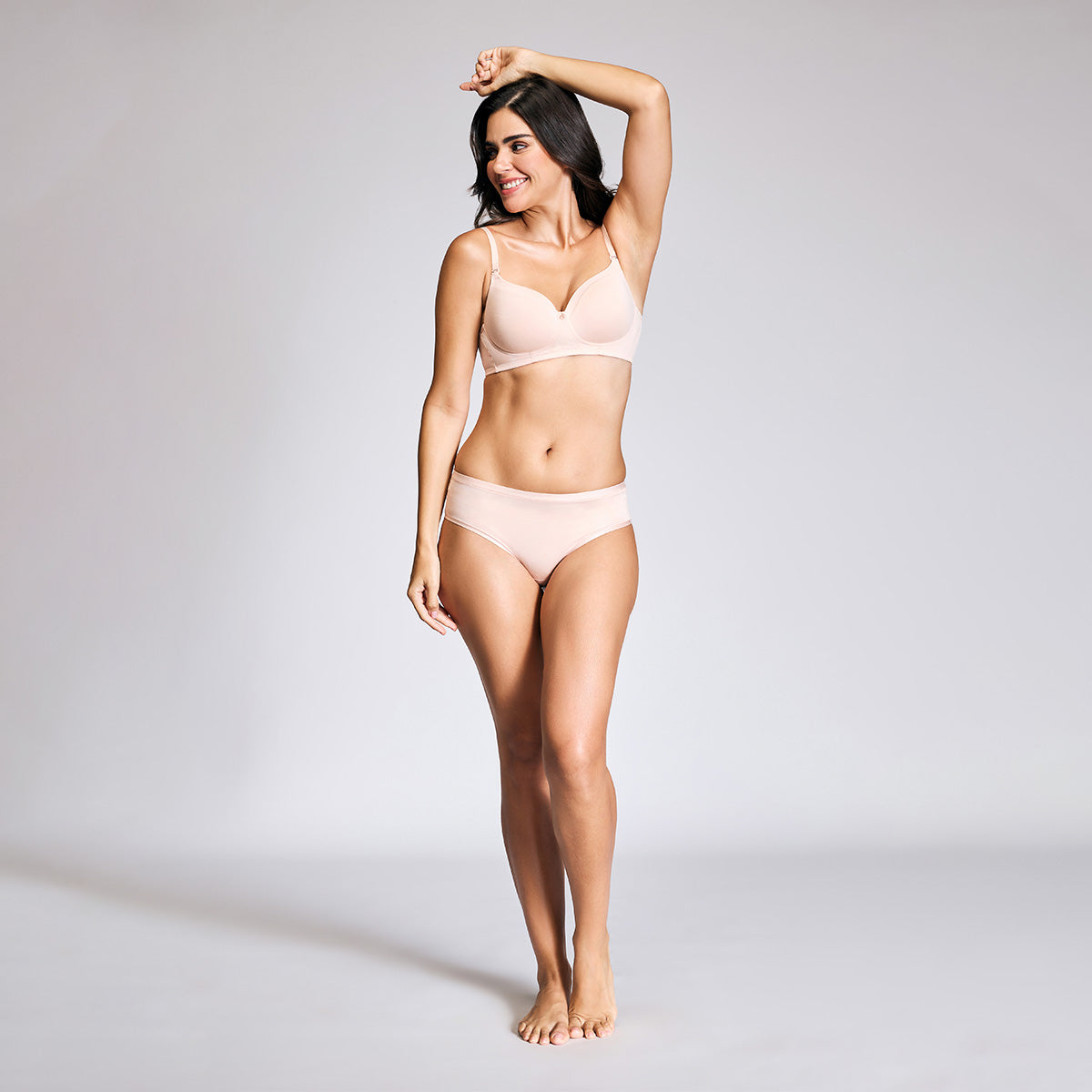 Nykd By Nykaa Iconic Cotton Low Back Padded Non-Wired 3/4th Coverage T-shirt Bra NYB252 Nude