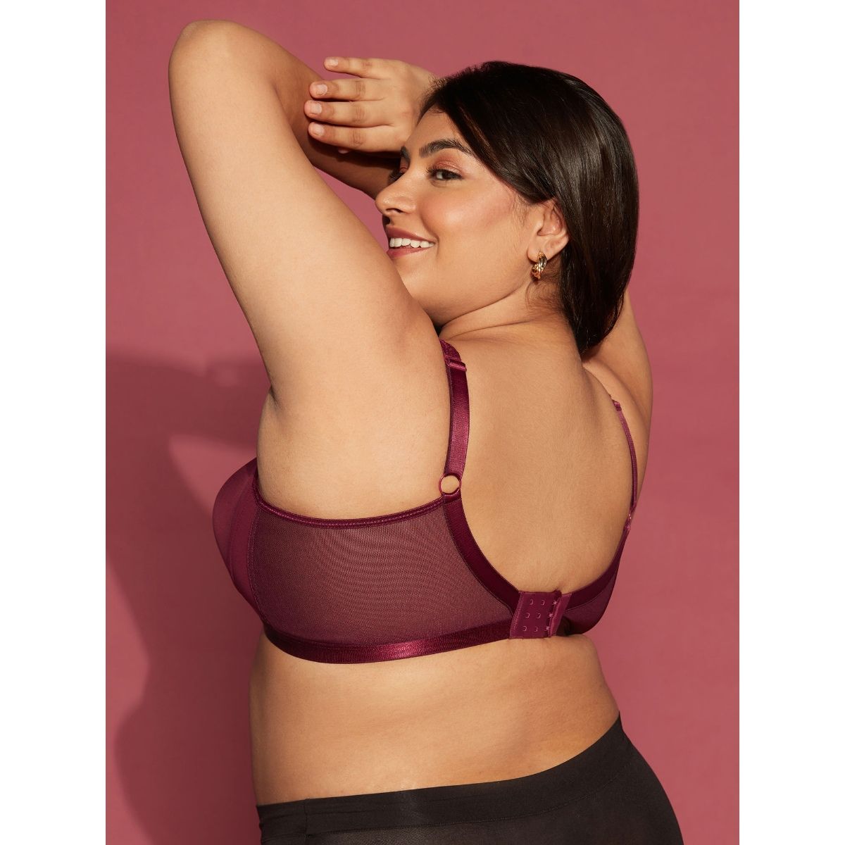 Wireless Minimiser Bra-NYB258-Maroon