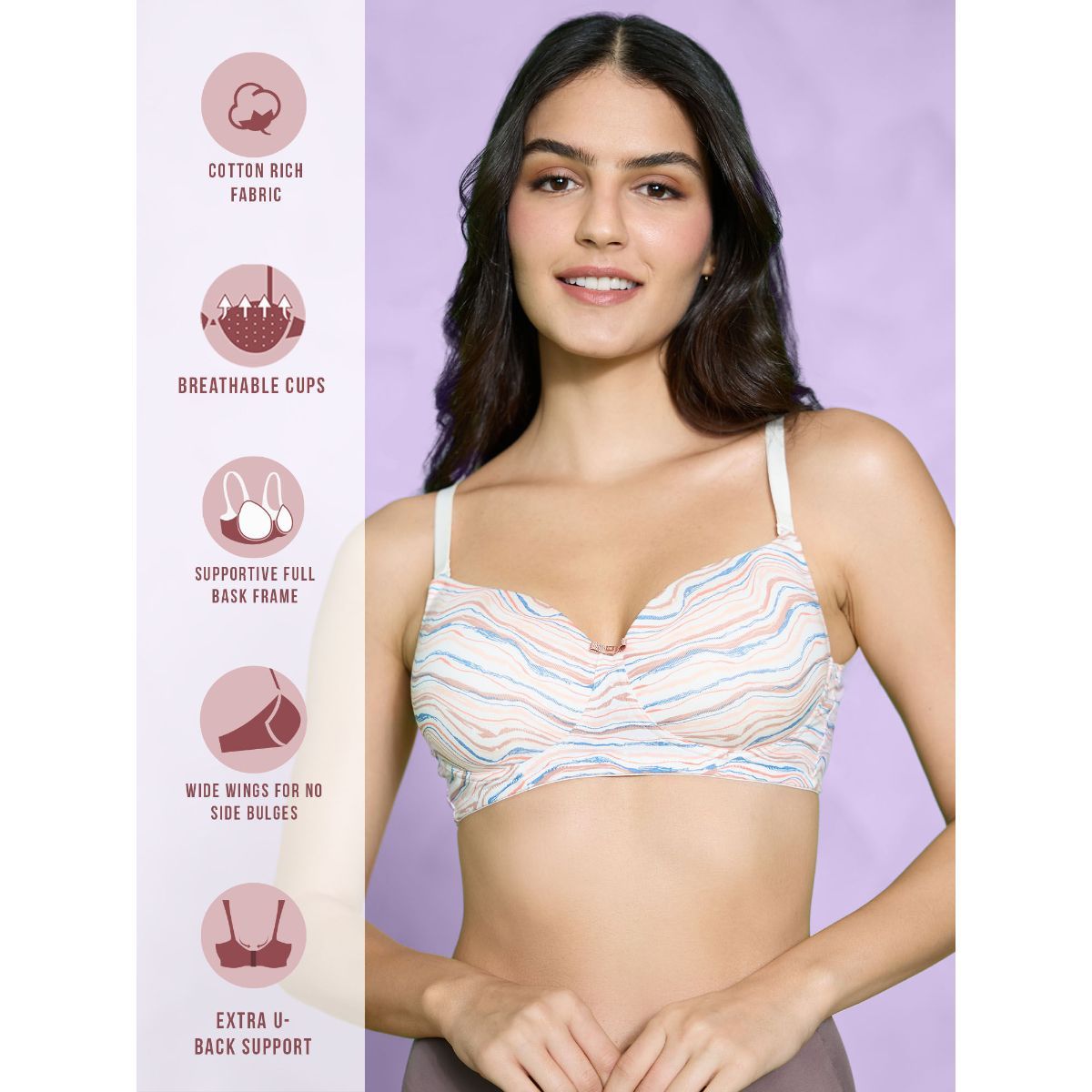 Summer Breeze Printed Bra NYB274-Clay