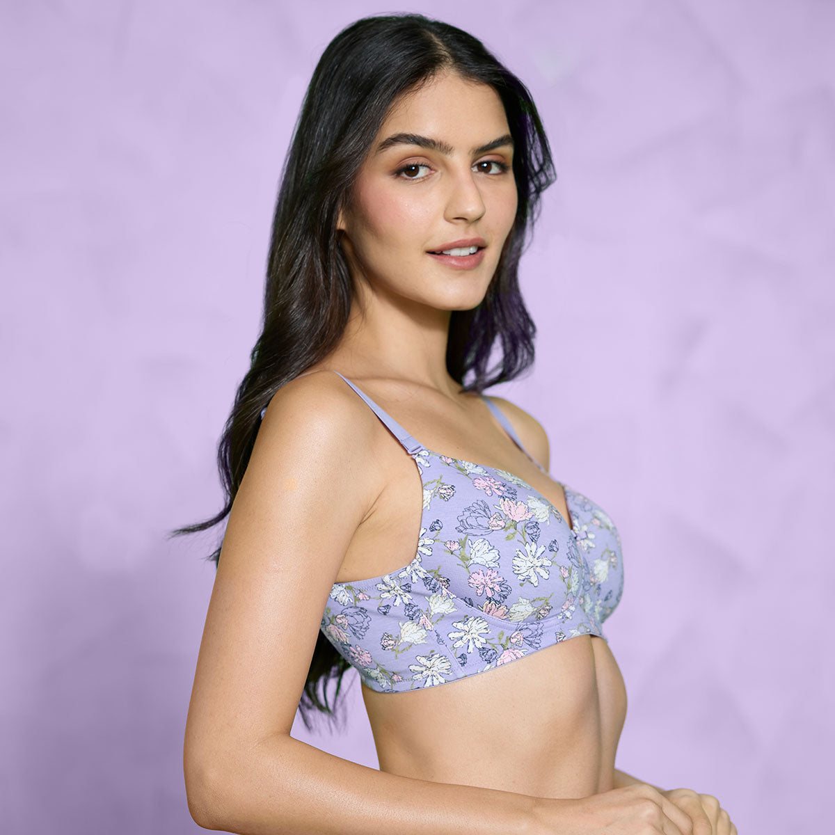 Nykd by Nykaa Everyday Delicate Floral Bra Blue NYB274