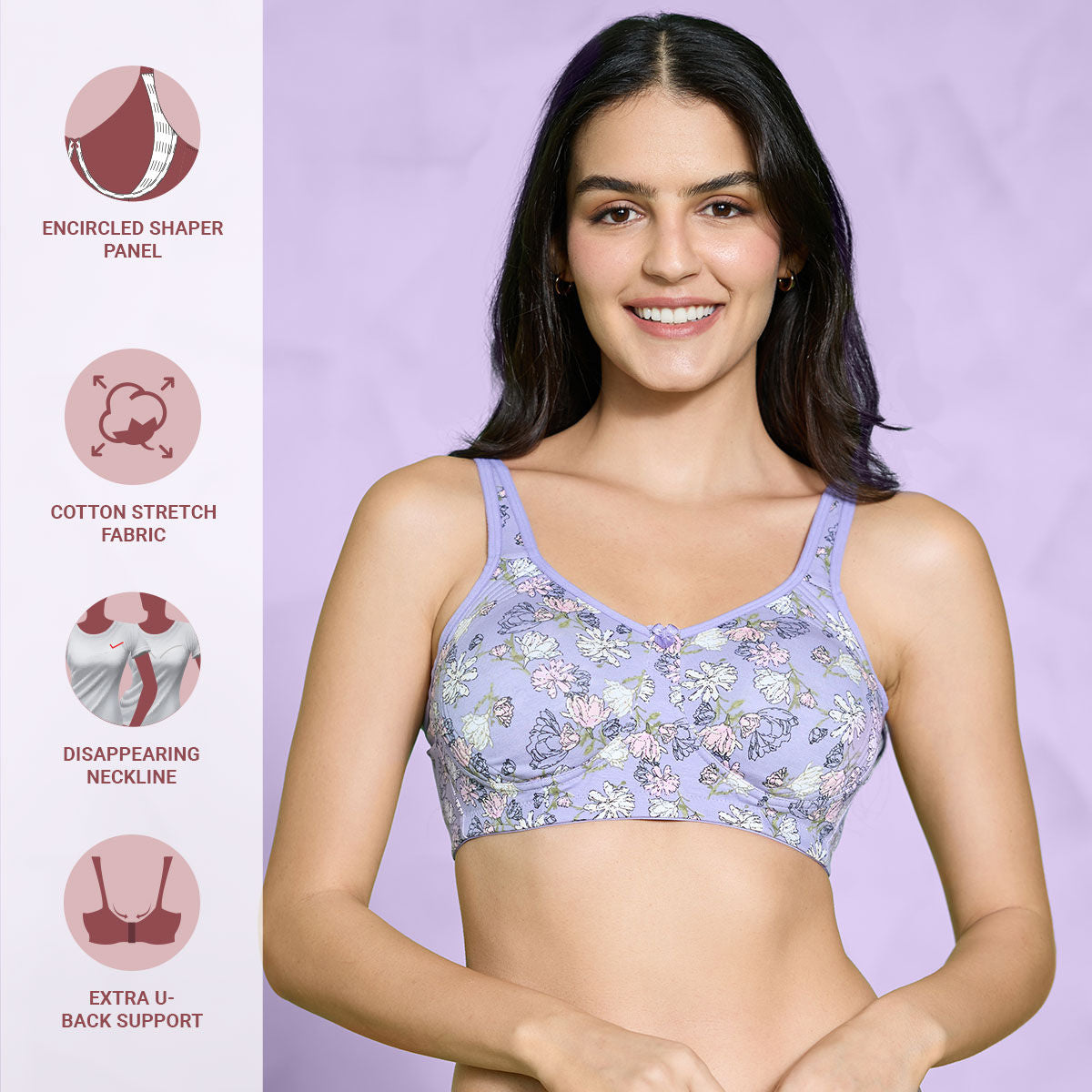 Summer Breeze Printed Bra NYB275-Clay