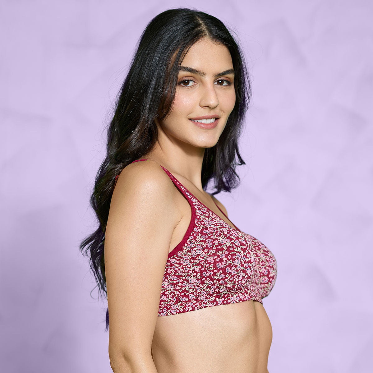 Everyday Delicate Floral Bra NYB275-Maroon