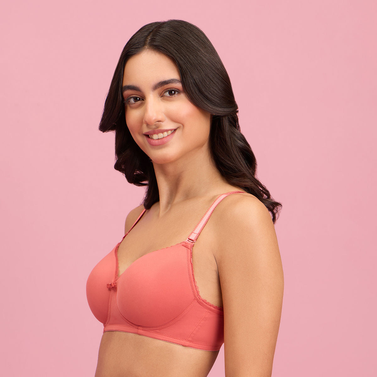 The Sweetheart Neckline Wireless Bra-NYB290-CARROT