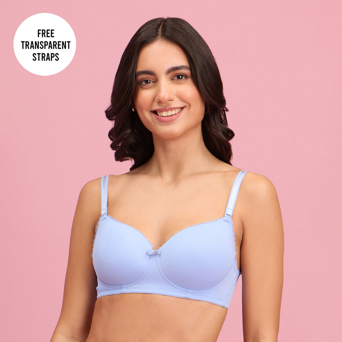 The Sweetheart Neckline Wireless Bra-NYB290-LIGHT BLUE