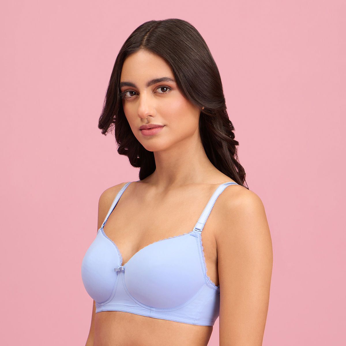 The Sweetheart Neckline Wireless Bra-NYB290-LIGHT BLUE