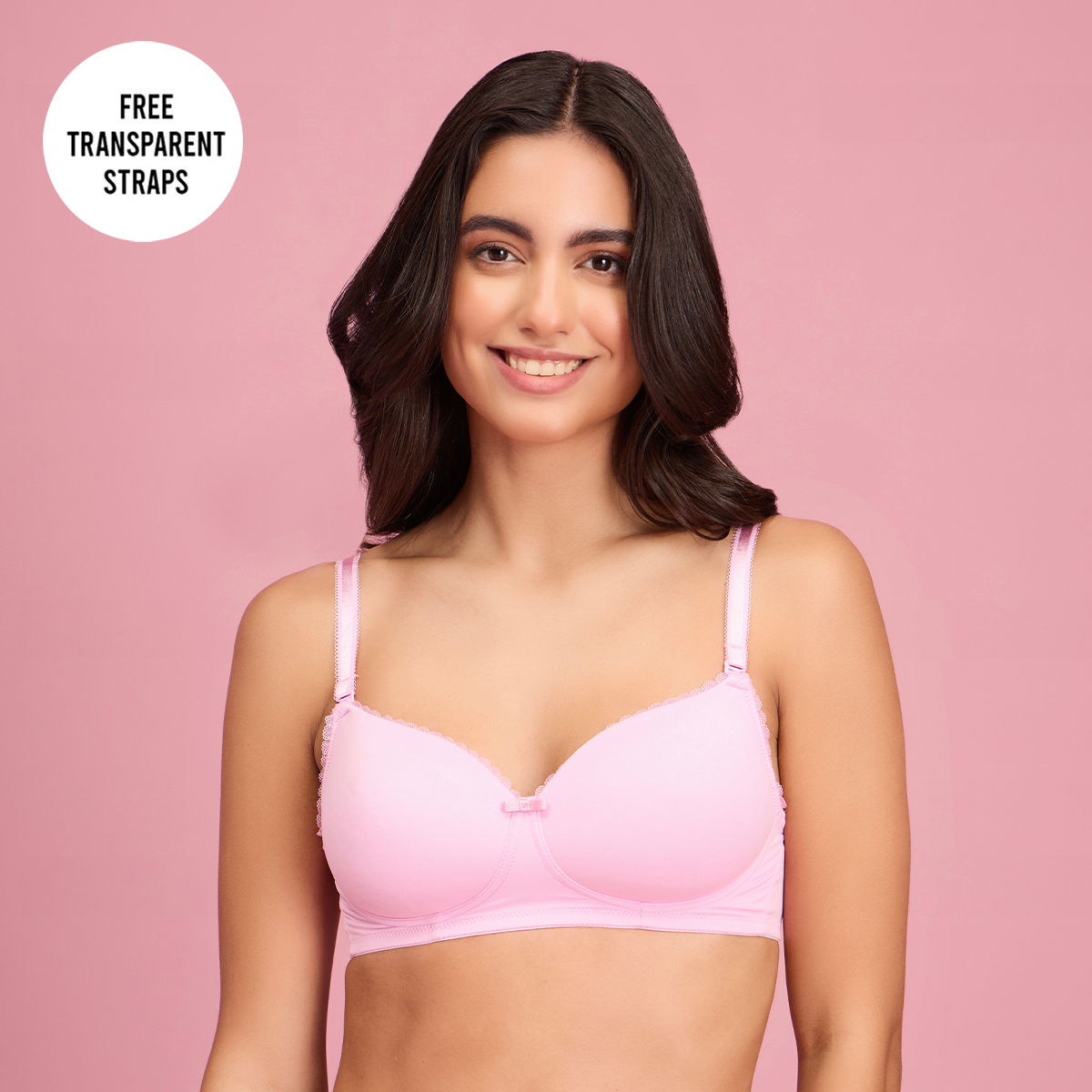 The Sweetheart Neckline Wireless Bra-NYB290-PINK