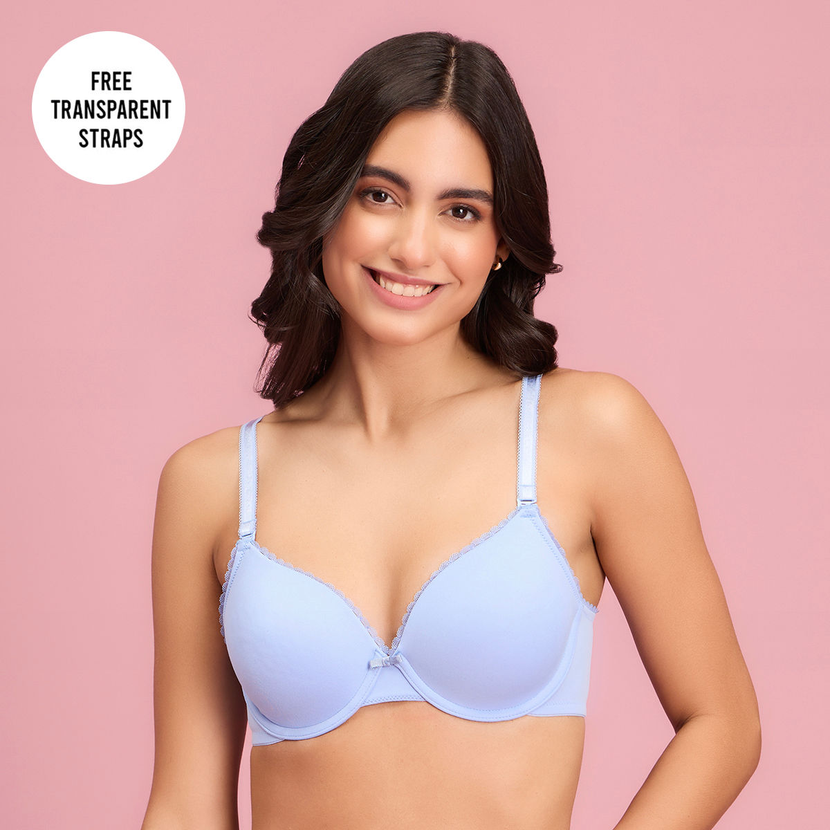 The Sweetheart Neckline Wired Bra-NYB291-NYB291-LIGHT BLUE