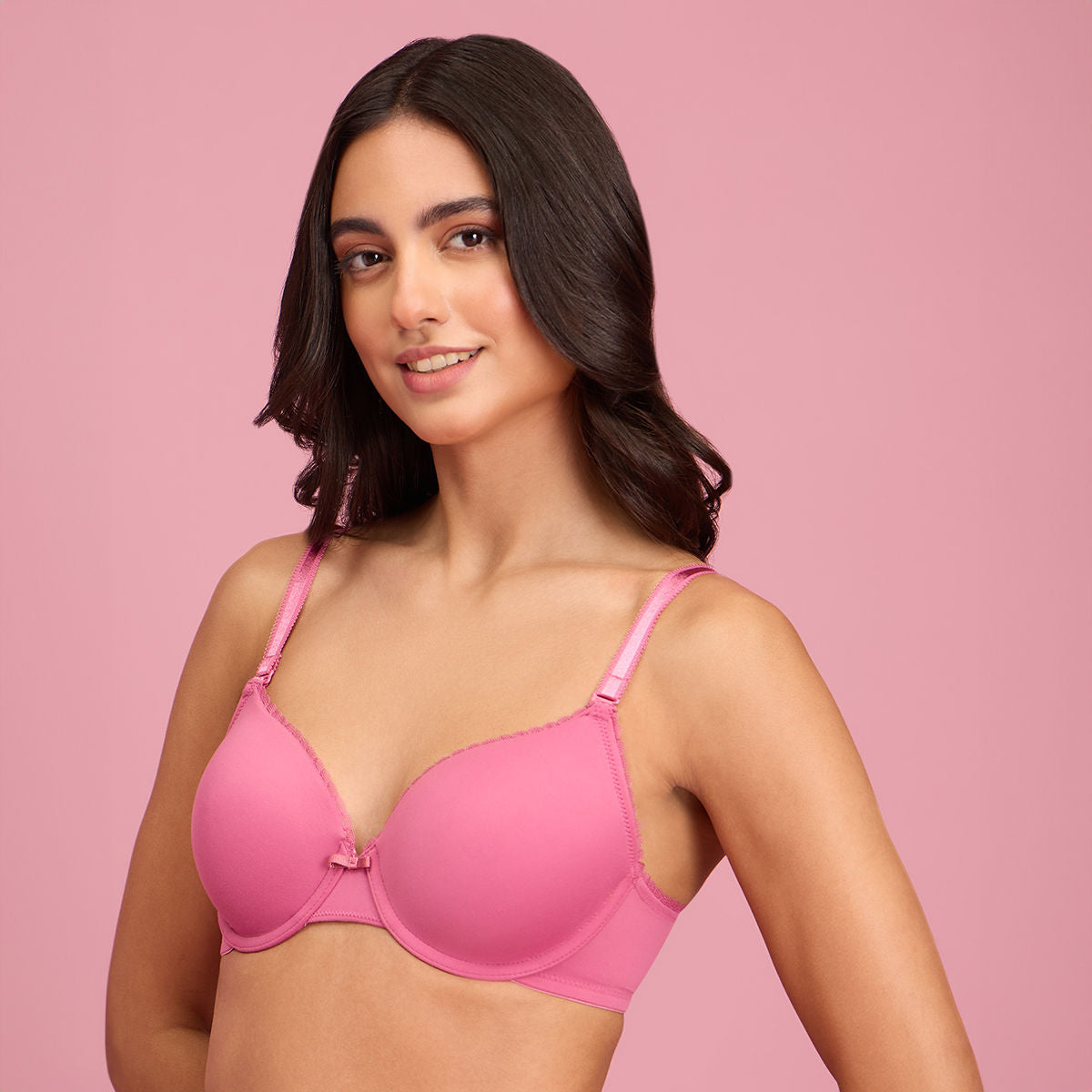 The Sweetheart Neckline Wired Bra-NYB291-ROSE