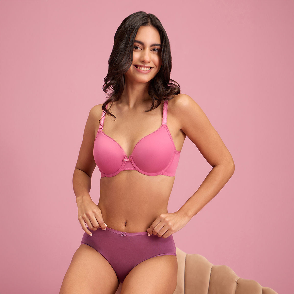 The Sweetheart Neckline Wired Bra-NYB291-ROSE