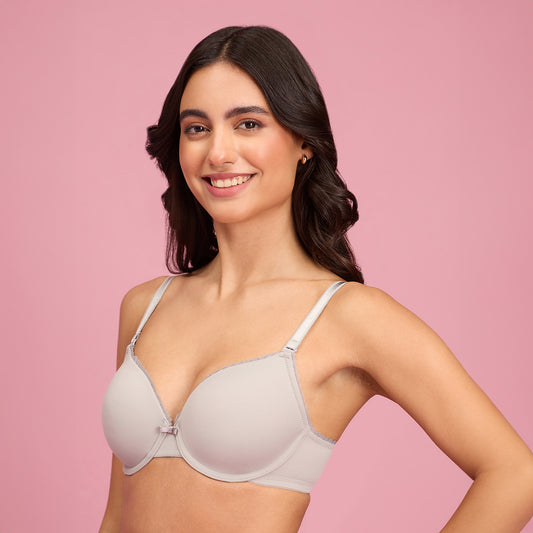 The Sweetheart Neckline Wired Bra-NYB291-GREY