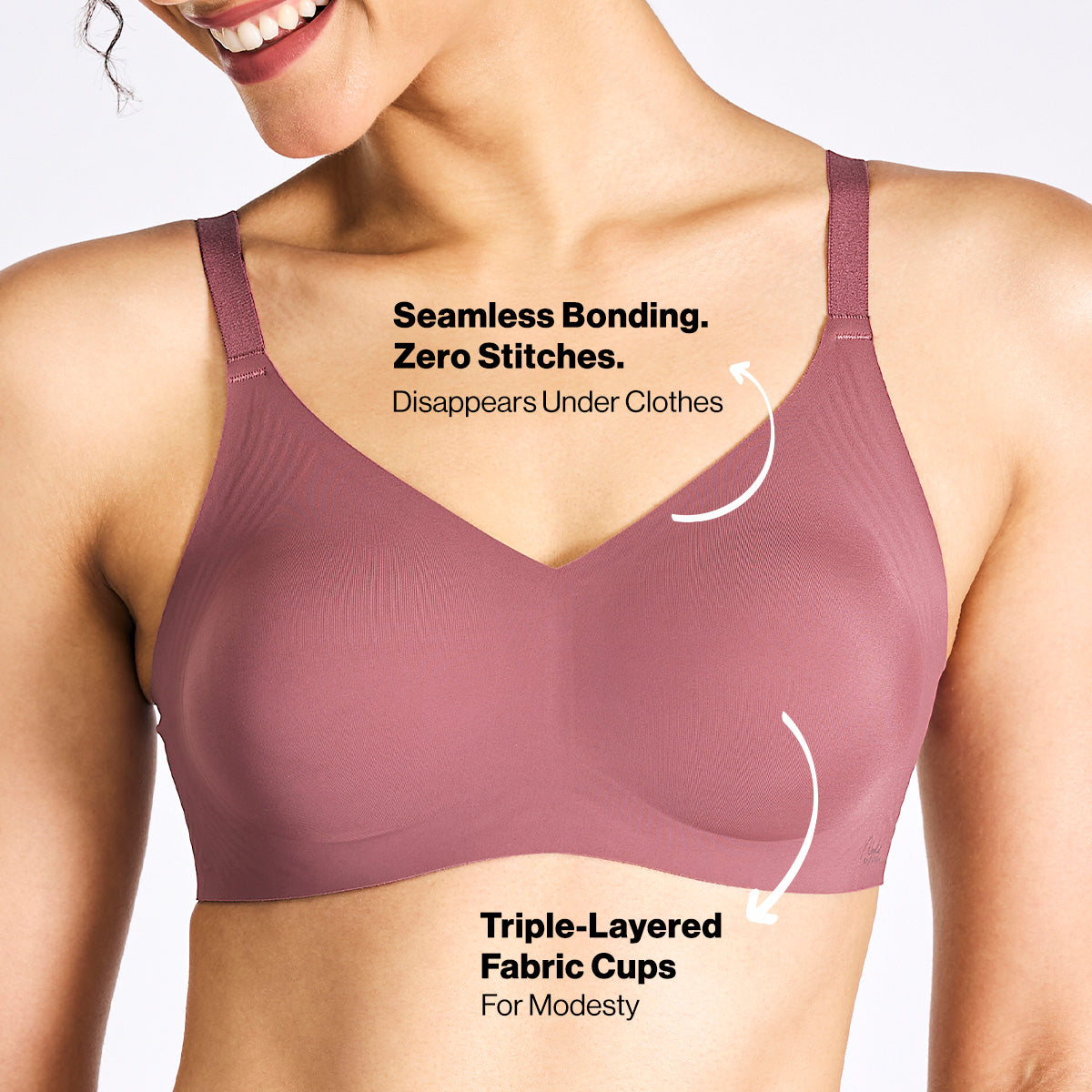 Nykd by Nykaa InvisiBlend™ Shape & Lift Non Padded Non Wired Seamless Bra-Wine NYB325