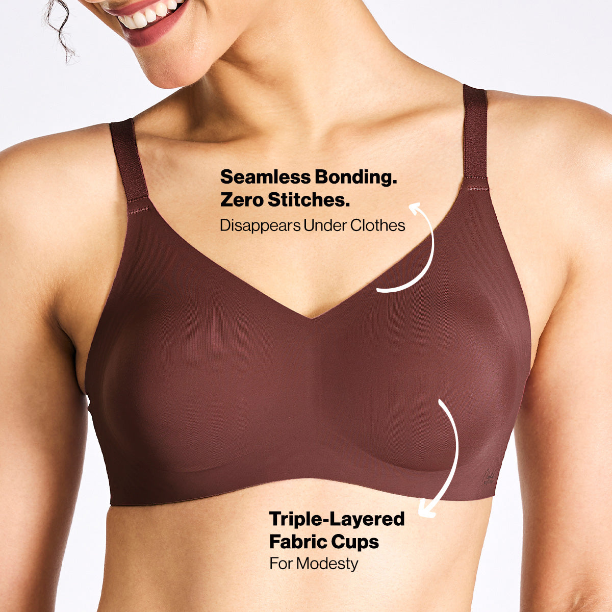 InvisiBlend™ Bonded Seamless Non Padded Non Wired Shaping Bra NYB325-R Brown