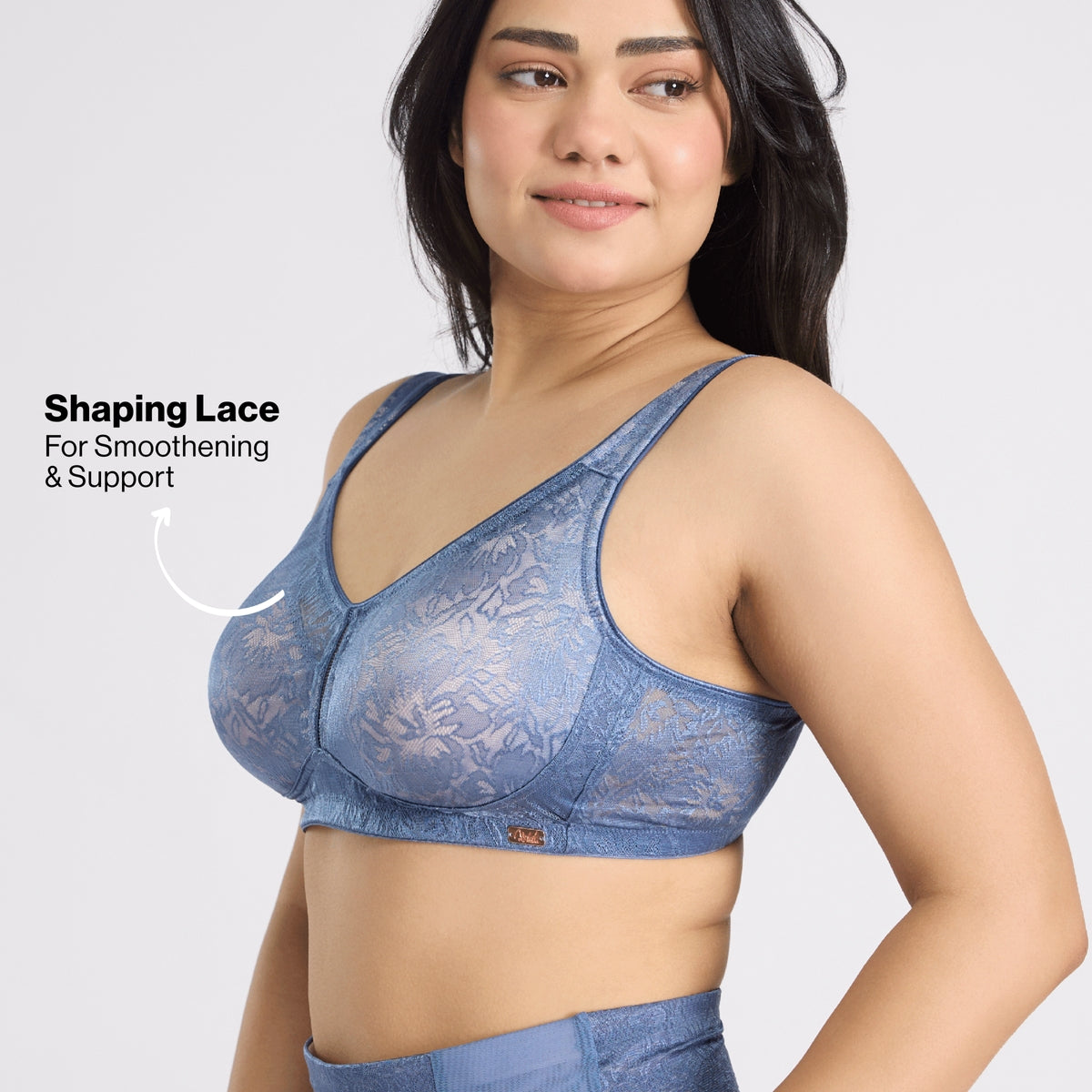Nykd by Nykaa Shape & Sculpt Lace Super Support Non Padded Non Wired Bra-B Blue NYB341