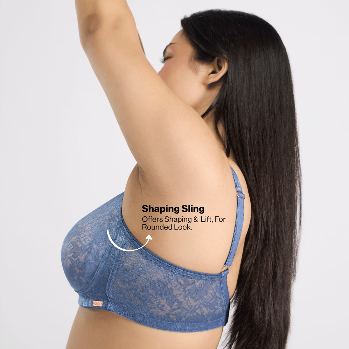 Nykd by Nykaa Shape & Sculpt Lace Super Support Non Padded Non Wired Bra-B Blue NYB341