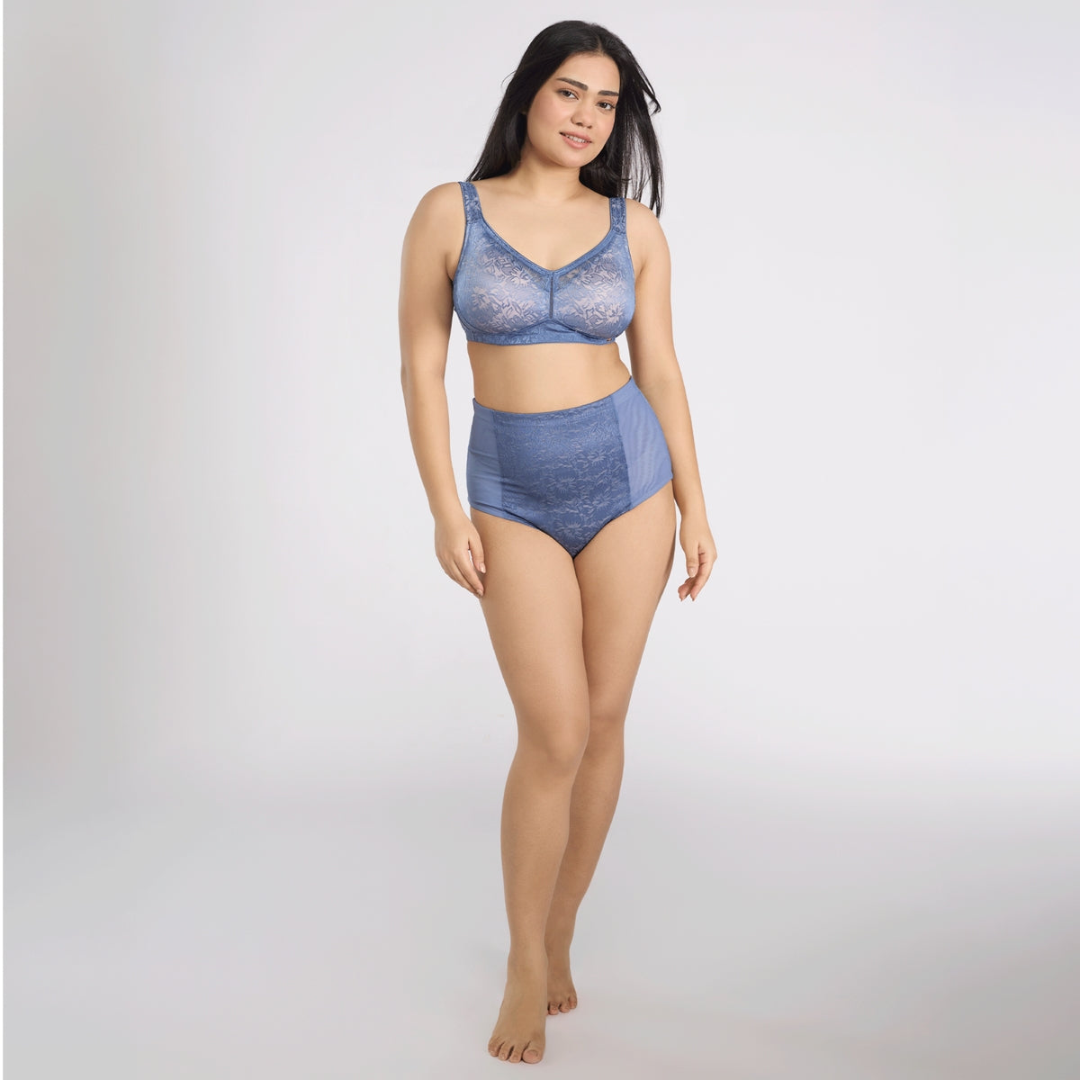 Nykd by Nykaa Shape & Sculpt Lace Super Support Non Padded Non Wired Bra-B Blue NYB341