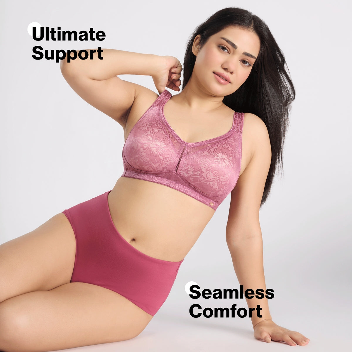 Nykd by Nykaa Shape & Sculpt Lace Super Support Non Padded Non Wired Bra-Nectar NYB341