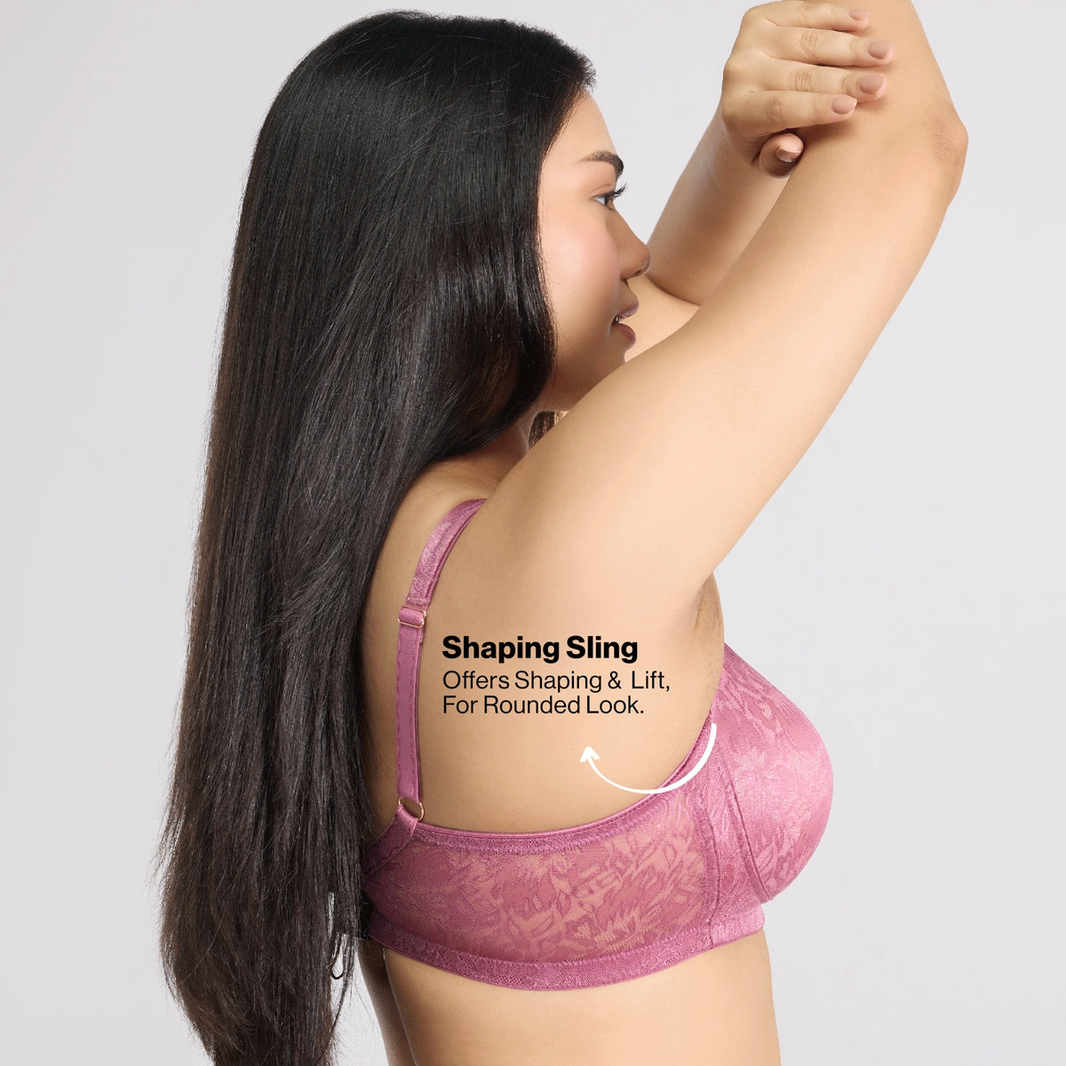 Nykd by Nykaa Shape & Sculpt Lace Super Support Non Padded Non Wired Bra-Nectar NYB341