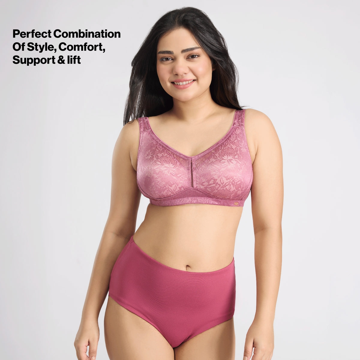 Nykd by Nykaa Shape & Sculpt Lace Super Support Non Padded Non Wired Bra-Nectar NYB341