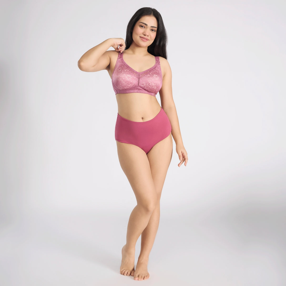 Nykd by Nykaa Shape & Sculpt Lace Super Support Non Padded Non Wired Bra-Nectar NYB341