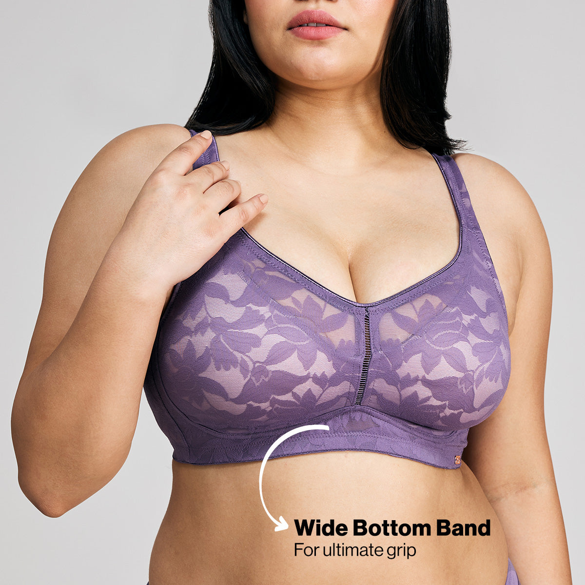 Nykd by Nykaa Shape & Sculpt TRUE Support Non Padded Non Wired Lace Bra NYB341 Purple