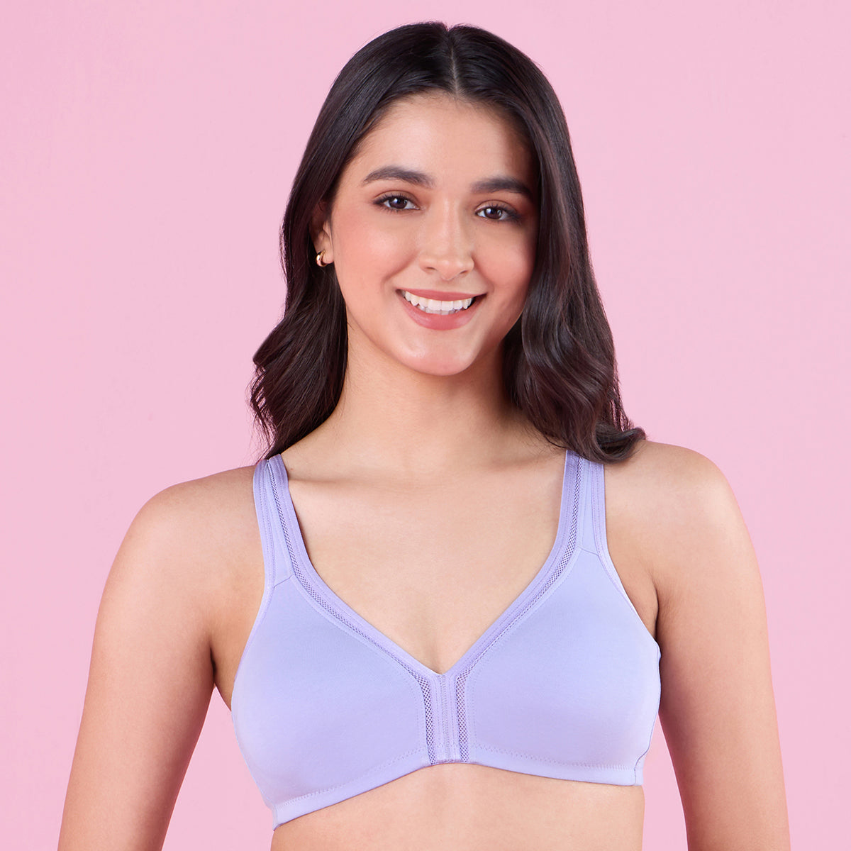 Nykd By Nykaa Everyday Cotton Plunge Neckline Bra NYB351 Light Blue